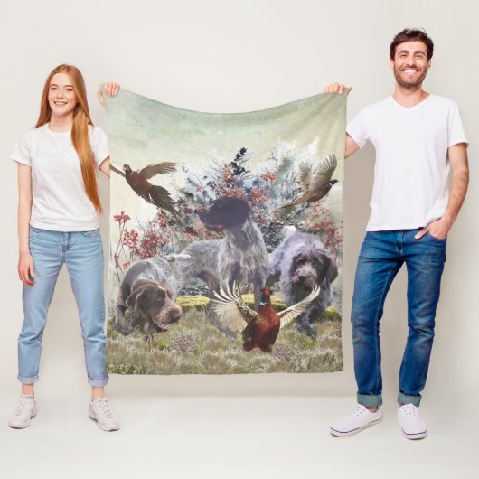 Couverture Polaire Pointer à poil dur allemand (En situation)