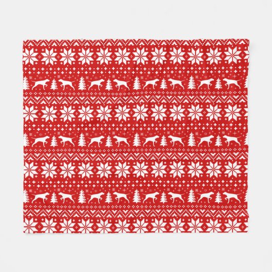 Couverture Polaire Pointer Chien Silhouettes Noël Fête Motif (Devant (Horizontal))