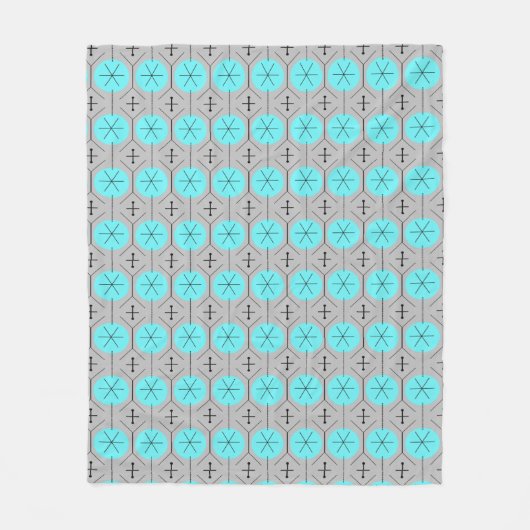 Couverture Polaire Pointes turquoise atomique (Devant)