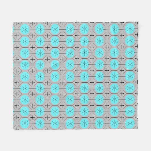 Couverture Polaire Pointes turquoise atomique (Devant (Horizontal))