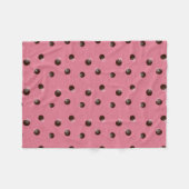 Couverture Polaire Points avec fleurs sur arrière - plan rose (Devant (Horizontal))
