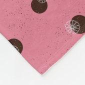 Couverture Polaire Points avec fleurs sur arrière - plan rose (Coin)