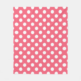 Couverture Polaire Points blancs sur corail
