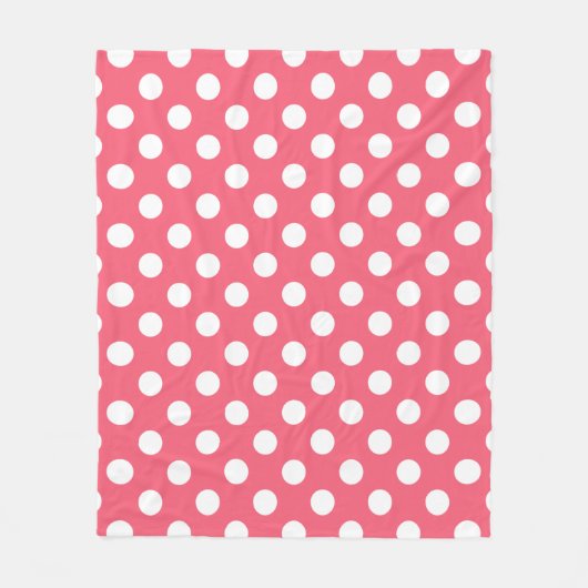 Couverture Polaire Points blancs sur corail (Devant)