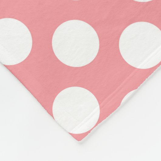 Couverture Polaire Points blancs sur fond rose (Coin)