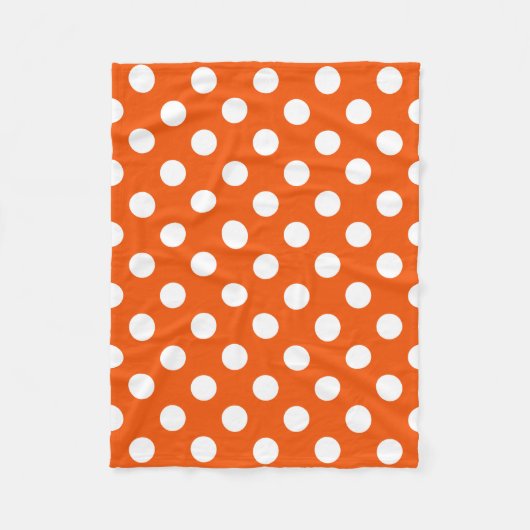 Couverture Polaire Points blancs sur orange (Devant)