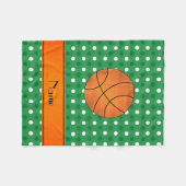 Couverture Polaire Points blancs verts de basket-ball de nom personna (Devant (Horizontal))