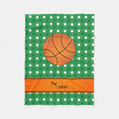 Couverture Polaire Points blancs verts de basket-ball de nom personna (Devant)