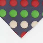 Couverture Polaire Points blancs verts rouges (Coin)