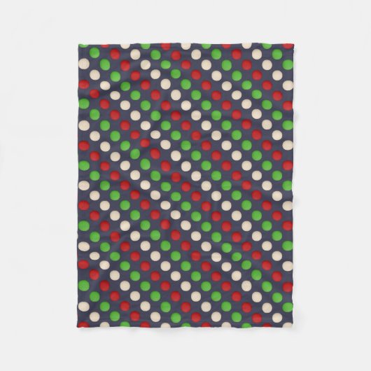 Couverture Polaire Points blancs verts rouges (Devant)