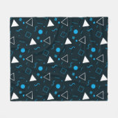 Couverture Polaire Points Carrés du cercle du triangle bleu Motif rét (Devant (Horizontal))