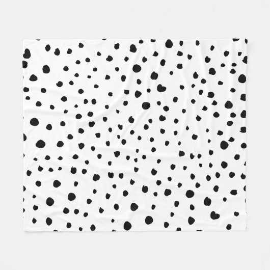 Couverture Polaire Points dalmatiens, Points dalmatiens, Noir et Blan (Devant (Horizontal))