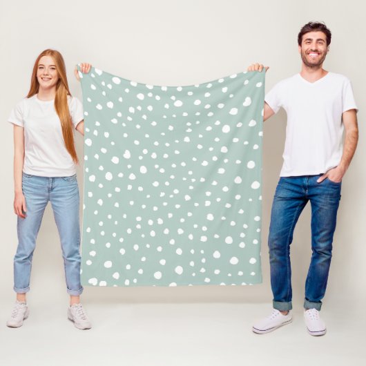 Couverture Polaire Points Dalmatiens verts, Points Dalmatiens, Pots D (En situation)