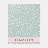 Couverture Polaire Points Dalmatiens verts, Spots, Votre Nom (Devant)
