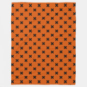 Couverture Polaire Points de croix noirs sur orange (Devant)