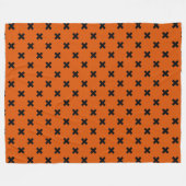 Couverture Polaire Points de croix noirs sur orange (Devant (Horizontal))