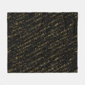 Couverture Polaire Points de Triangle Doré sur Fond Noir Luxe Brillan (Devant (Horizontal))