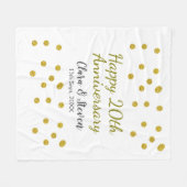 Couverture Polaire Points dorés scintillent joyeux 20e anniversaire d (Devant (Horizontal))