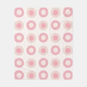 Couverture Polaire Points du milieu du siècle rétro Vanille rose (Devant)