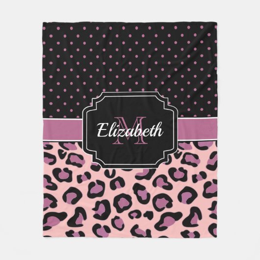 Couverture Polaire Points et Empreintes de léopard (Devant)