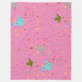 Couverture Polaire Points et papillons modernes rose (Devant)