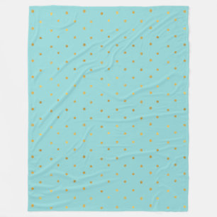 Couverture Polaire Points Gold Confetti Aqua Mint
