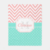 Couverture Polaire Points mignons et Chevron (Devant)
