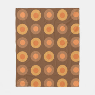 Couverture Polaire Points MiSiècle Rétro Brûlés Orange