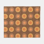 Couverture Polaire Points MiSiècle Rétro Brûlés Orange (Devant (Horizontal))