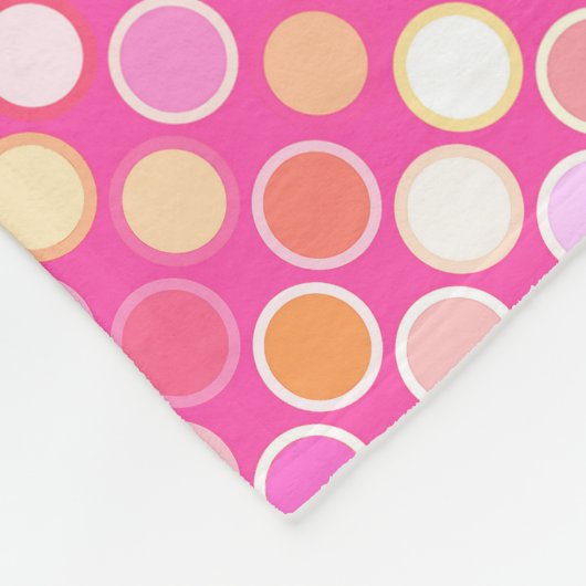 Couverture Polaire Points modernes du milieu du siècle - rose profond (Coin)