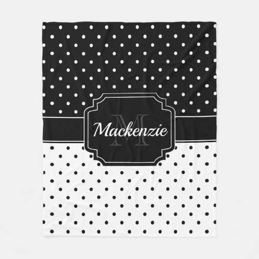 Couverture Polaire Points noirs et blancs (Devant)