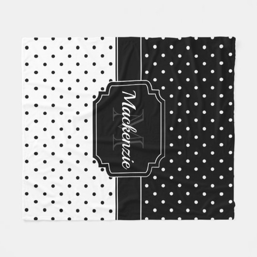 Couverture Polaire Points noirs et blancs (Devant (Horizontal))