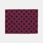 Couverture Polaire Points noirs sur bordeaux (Devant (Horizontal))