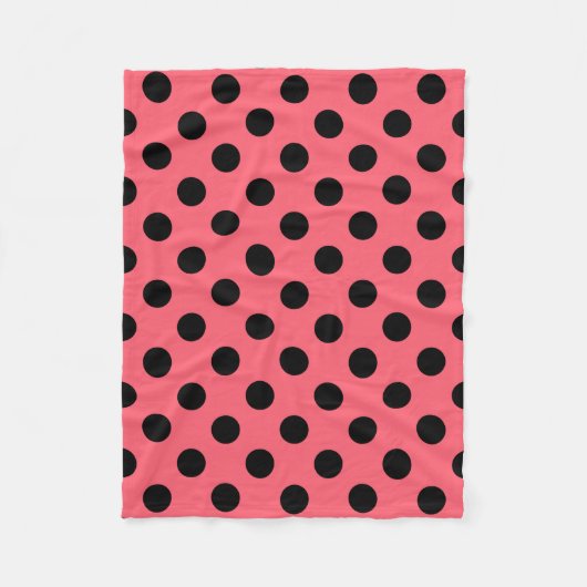 Couverture Polaire Points noirs sur corail (Devant)