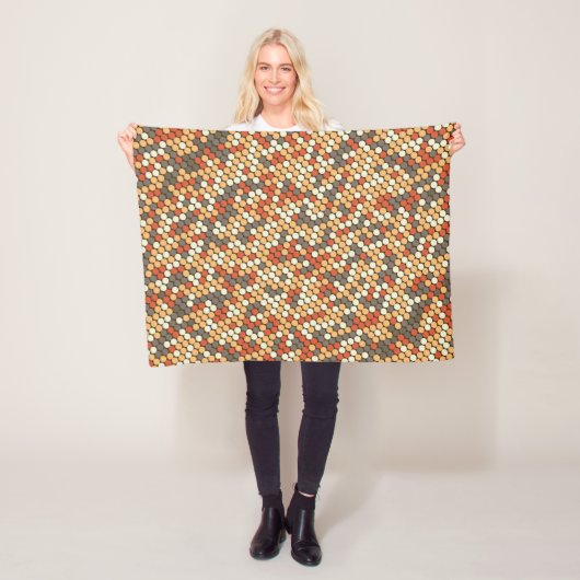 Couverture Polaire Points orange moderne (En situation)