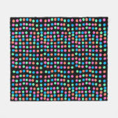 Couverture Polaire Points Pastel Printemps sur Noir (Devant (Horizontal))