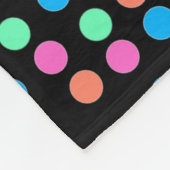 Couverture Polaire Points Pastel Printemps sur Noir (Coin)