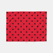 Couverture Polaire Points polka en rouge et noir (Devant (Horizontal))