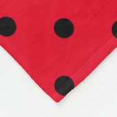 Couverture Polaire Points polka en rouge et noir (Coin)