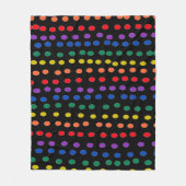Couverture Polaire Points Rainbow Candy sur noir (Devant)