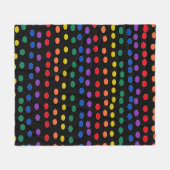 Couverture Polaire Points Rainbow Candy sur noir (Devant (Horizontal))