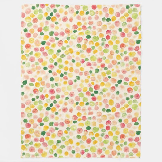 Couverture Polaire Points rose menthe jaune vert fruité (Devant)