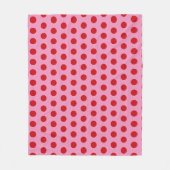 Couverture Polaire Points rouges sur rose (Devant)