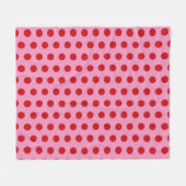 Couverture Polaire Points rouges sur rose (Devant (Horizontal))
