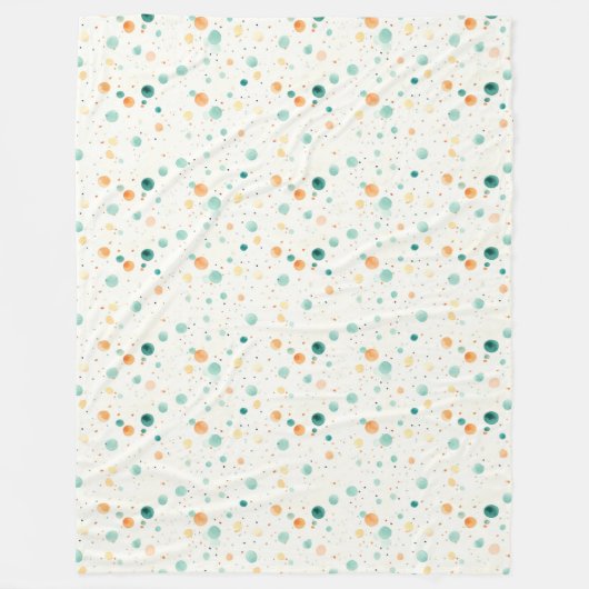 Couverture Polaire POINTS Tangerins Turquoise (Devant)