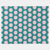Couverture Polaire Points teal et rose (Devant (Horizontal))