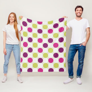 Couverture Polaire Points verts et violets funky rétro