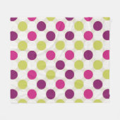 Couverture Polaire Points verts et violets funky rétro (Devant (Horizontal))
