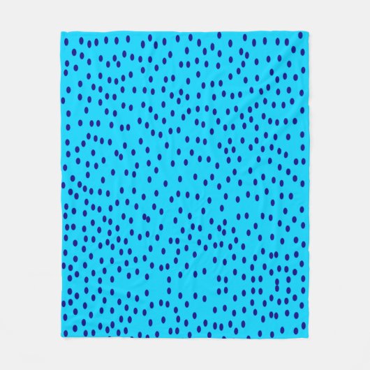 Couverture Polaire Pois à deux tons bleus (Devant)