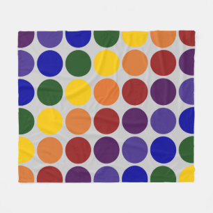 Couverture Polaire Pois arc-en-ciel sur gris